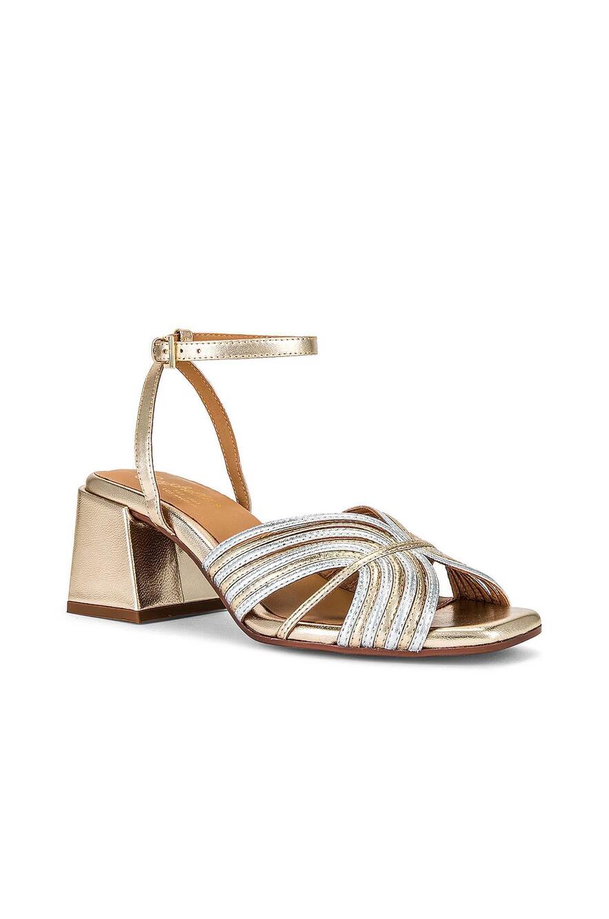 NEW SEYCHELLES women's tender heels in gold/silver